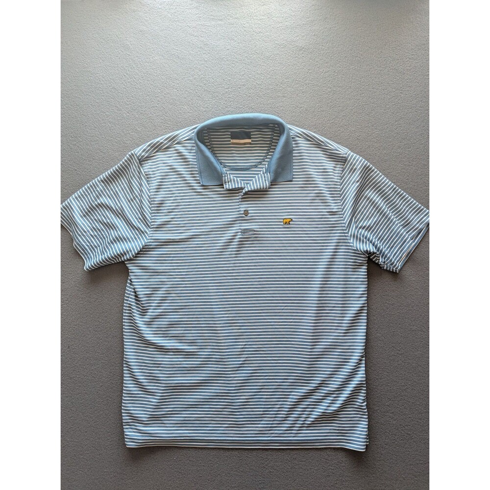Jack Nicklaus Golden Bear Men XL StayDri Golf Polo Blue White Stripe Performance